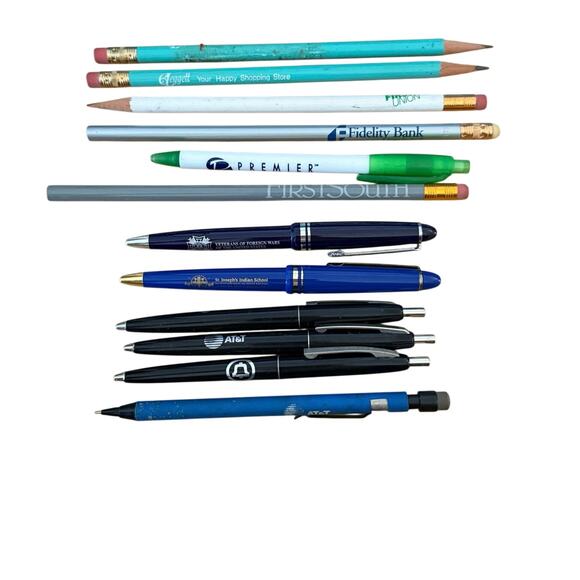 Random Lot of Pens & Pencils from Businesses ATT Fidelity Bank First South - Picture 1 of 4